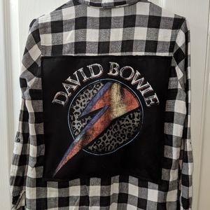 David Bowie upcycled flannel shirt